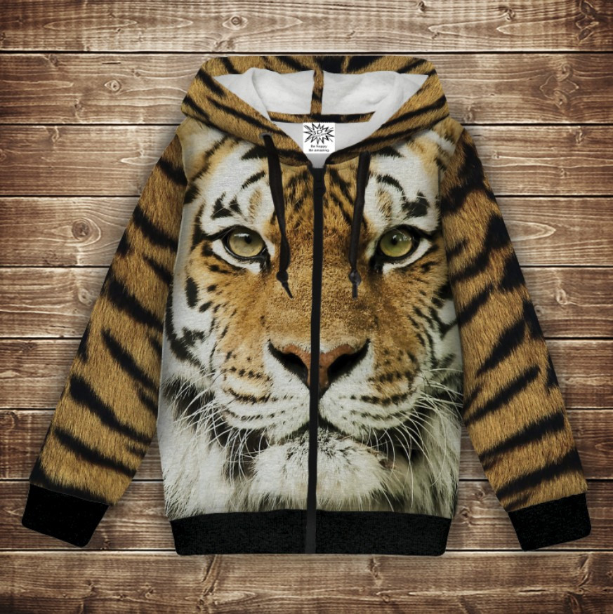 Худі з 3Д принтом Тигр. Дорослі і Дитячі розміри ВСІ Розміри Преміум тканина