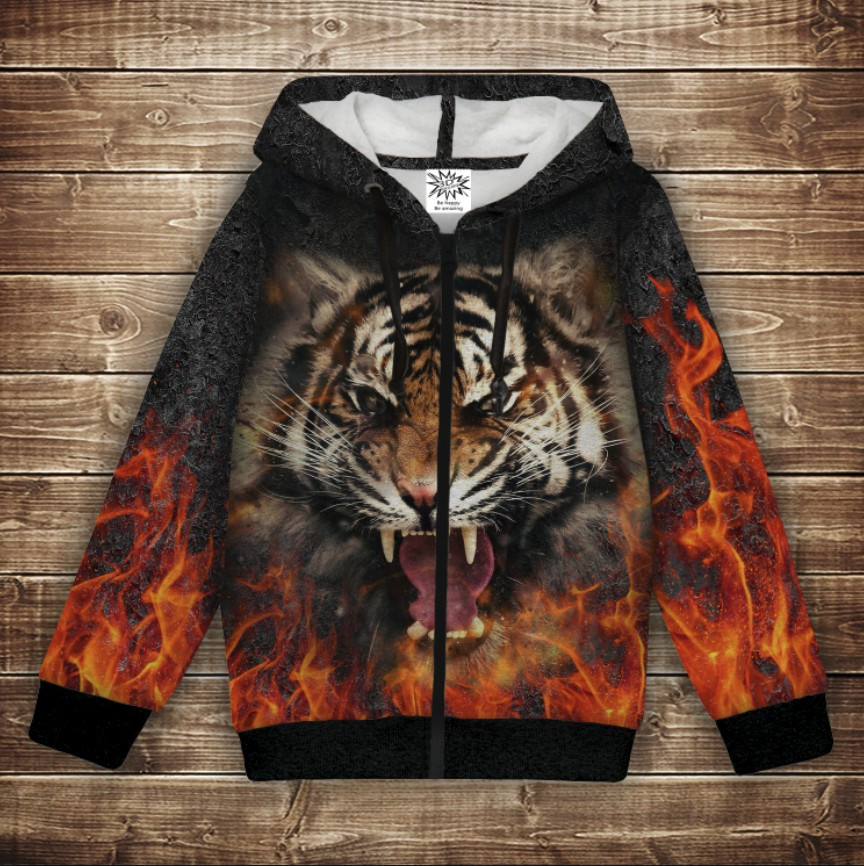 Худі з 3Д принтом Тигр у вонгі. Дорослі і Дитячі розміри ВСІ Розміри Преміум тканина