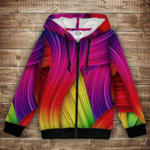 Худі з 3Д принтом Райдужна абстракція. Дорослі і Дитячі розміри ВСІ Розміри Преміум тканина