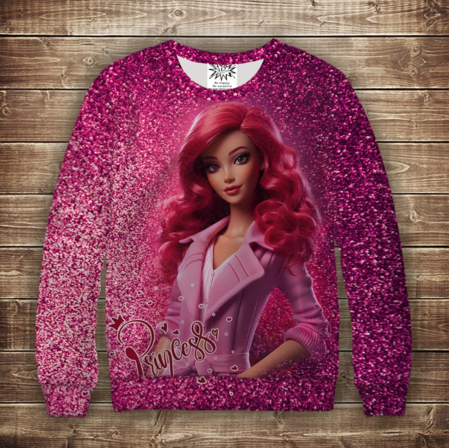 Світшот 3D Барбі / Принцеса ВСІ Розміри Преміум тканина