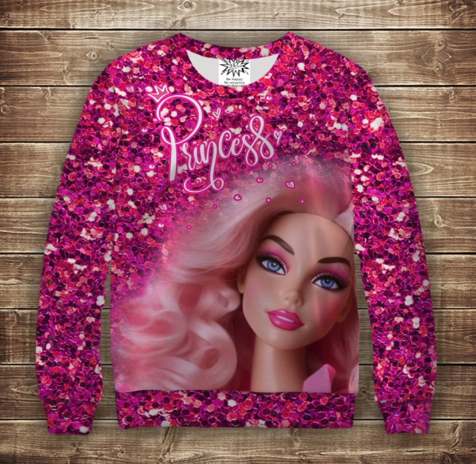 Світшот 3D Барбі / Принцеса ВСІ Розміри Преміум тканина