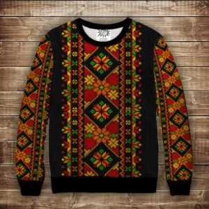 Світшот з принтом Вишиванка етно орнамент. Дорослі та дитячі розміри ВСІ Розміри Преміум тканина