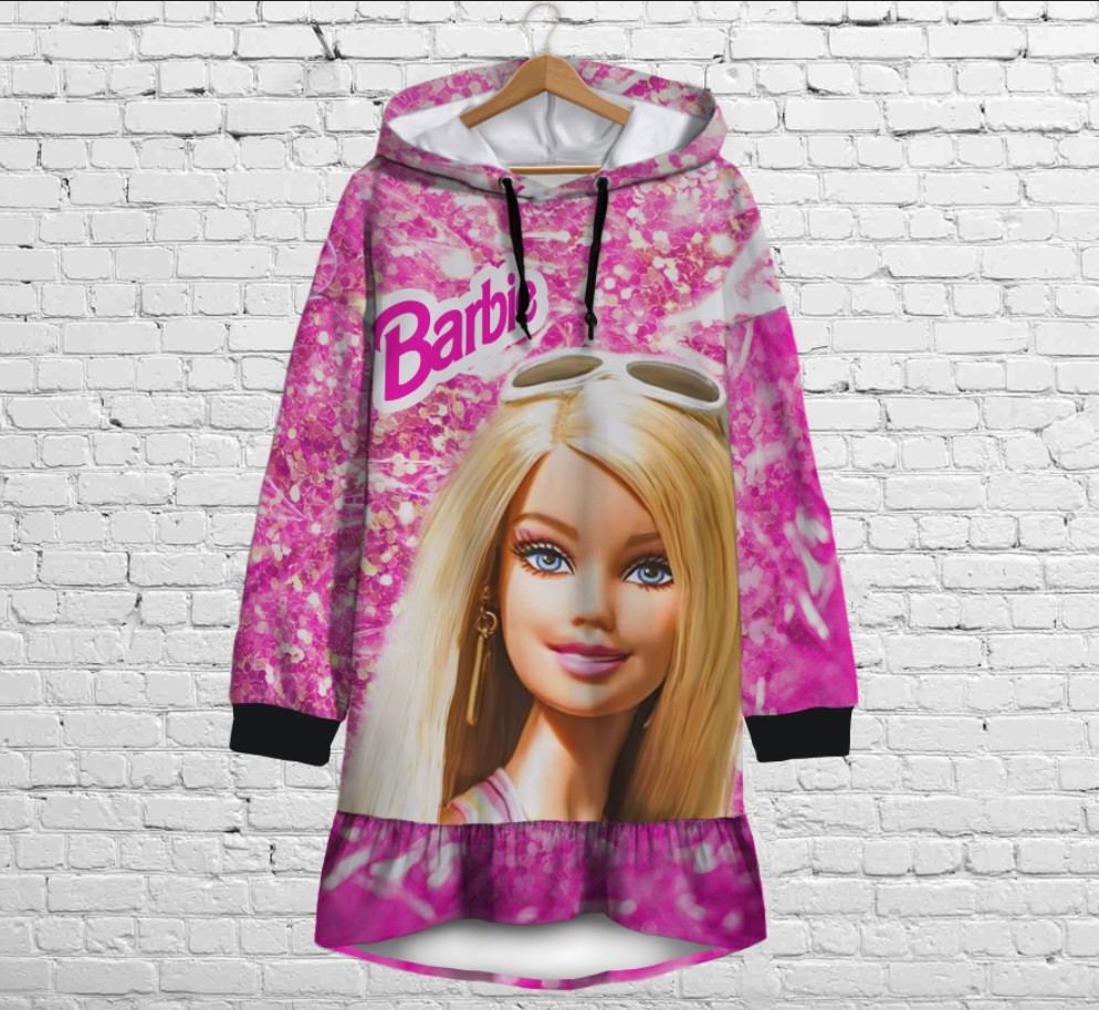 Плаття-худі з капюшоном і воланом Барбі / Принцеса. Дитячі і дорослі розміри. ВСІ Розміри Преміум тканина