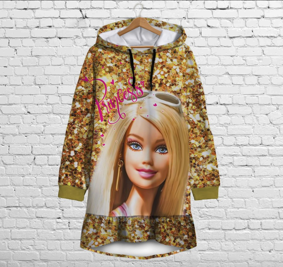 Плаття-худі з капюшоном і воланом Барбі / Принцеса. Дитячі і дорослі розміри. ВСІ Розміри Преміум тканина