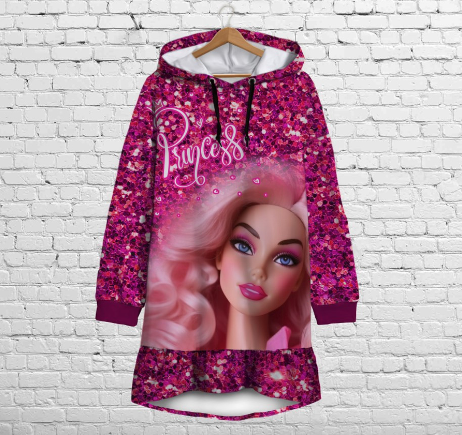 Плаття-худі з капюшоном і воланом Барбі / Принцеса. Дитячі і дорослі розміри. ВСІ Розміри Преміум тканина