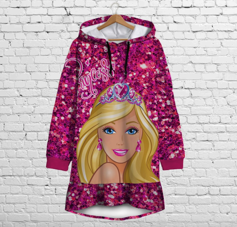 Плаття-худі з капюшоном і воланом Барбі / Принцеса. Дитячі і дорослі розміри. ВСІ Розміри Преміум тканина
