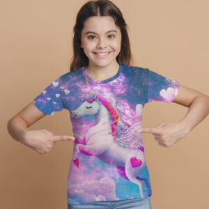 Футболка 3D з принтом Одноріжка ВСІ Розміри Преміум тканина