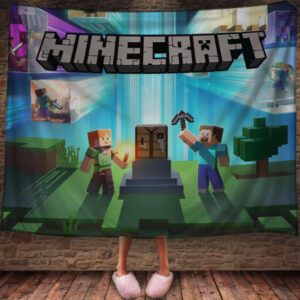 Плед з 3D принтом - Майнкрафт Стів та Олекса 150х200 см.