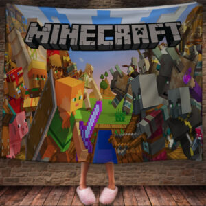 Плед з 3D принтом - Майнкрафт битва 01 150х200 см.
