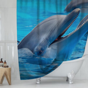 Штора для ванної з 3D принтом Дельфіни 150х200 см.
