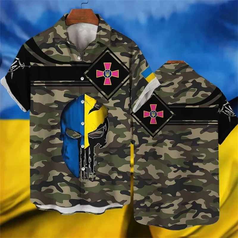 Сорочка 3D принт із українською національною символікою мілітарі ВСІ Розміри