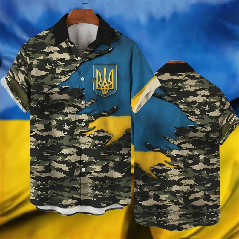 Сорочка 3D принт із українською національною символікою мілітарі ВСІ Розміри