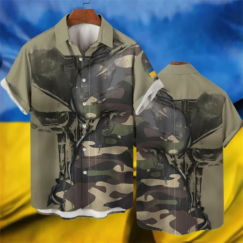 Сорочка 3D принт із українською національною символікою мілітарі ВСІ Розміри