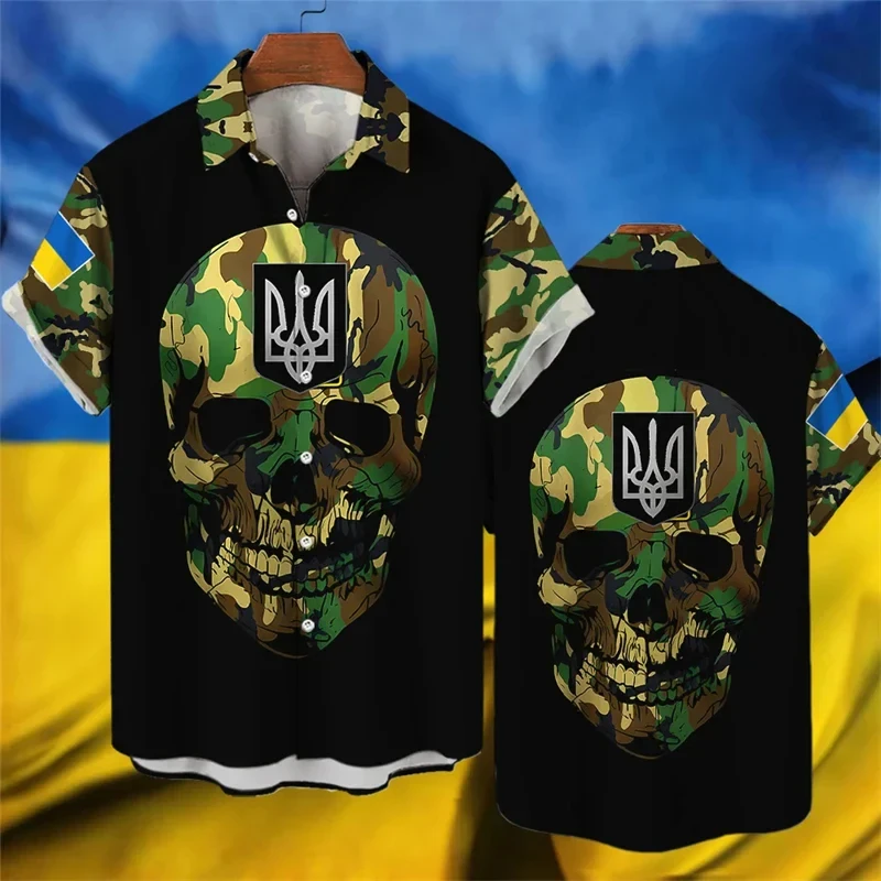 Сорочка 3D принт із українською національною символікою мілітарі ВСІ Розміри