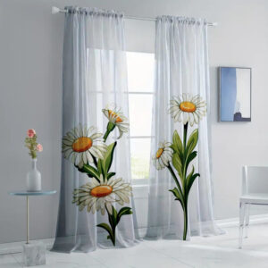 Гардина тюль комплект з 2х шт Ромашки 002