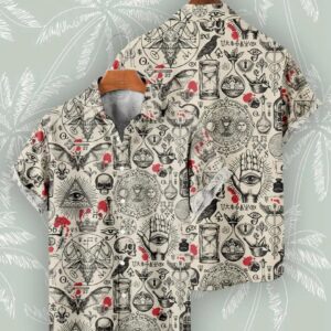 Сорочка з 3D-принтом Магічні символи біла ВСІ Розміри