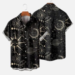 Сорочка з 3D-принтом Магічні символи Астролог чорна ВСІ Розміри