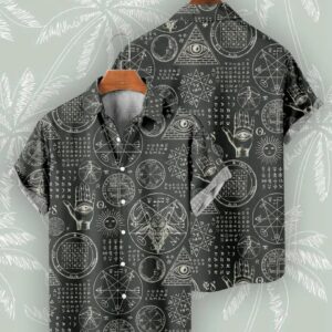 Сорочка з 3D-принтом Магічні символи Гримуар чорна ВСІ Розміри