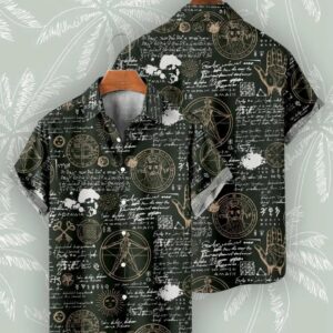 Сорочка з 3D-принтом Магічні символи Гримуар Печаті чорна ВСІ Розміри