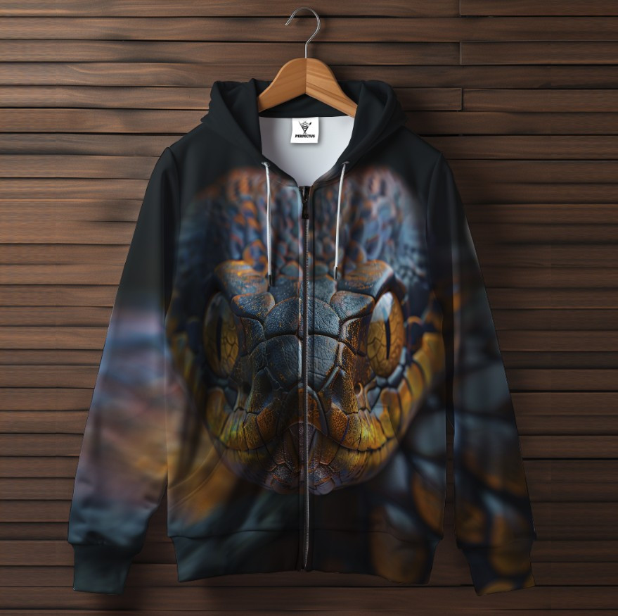 Худі на блискавці з принтом змія зміїна шкіра луска дракона 35 ВСІ Розміри Преміум тканина