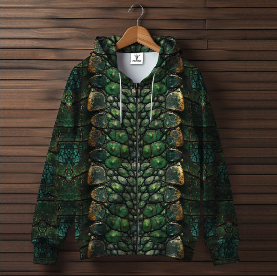 Худі на блискавці з принтом змія зміїна шкіра луска дракона 39 ВСІ Розміри Преміум тканина