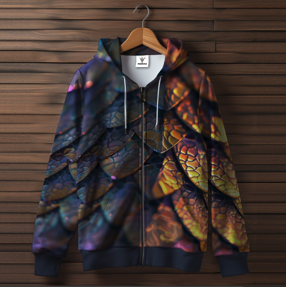 Худі на блискавці з принтом змія райдужна зміїна шкіра луска дракона 19 ВСІ Розміри Преміум тканина