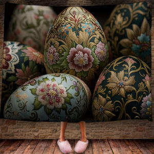 Плед з принтом пасхальні яйця Великдень яйця Фаберже 150х200 см.
