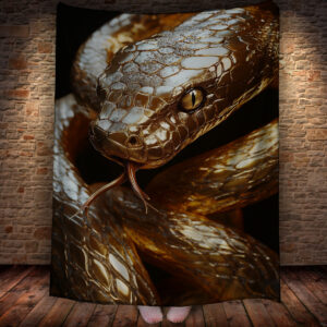 Плед з принтом фантастична золота змія 150х200 см.