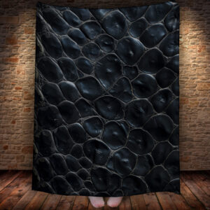 Плед з принтом чорна шкіра змії дракона 3 150х200 см.