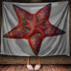Плед з принтом фантастична червона морська зірка 150х200 см.
