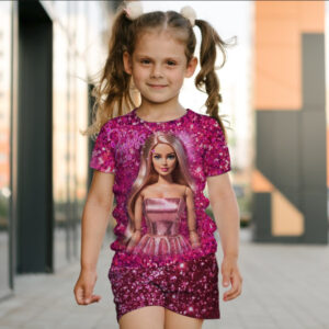 Костюм футболка + шорти з 3D принтом Принцеса Барбі ВСІ Розміри Преміум тканина