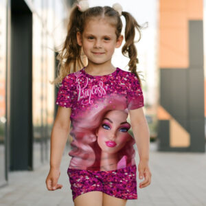 Костюм футболка + шорти з 3D принтом Принцеса Барбі 03 ВСІ Розміри Преміум тканина
