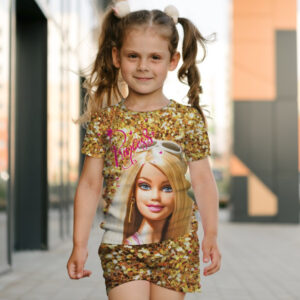 Костюм футболка + шорти з 3D принтом Принцеса Барбі 04 ВСІ Розміри Преміум тканина