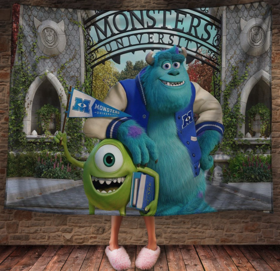 Плед з 3D принтом - Університет монстрів Майк і Саллі 150х200 см.