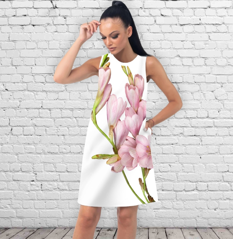 Сукня А-силуету з принтом Квіткова ніжність ВСІ Розміри Преміум тканина