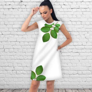 Сукня А-силуету з принтом Листя троянди ВСІ Розміри Преміум тканина