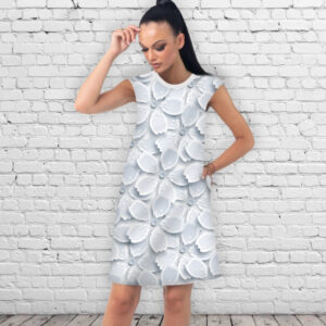 Сукня А-силуету з принтом Білі квіти 02 ВСІ Розміри Преміум тканина