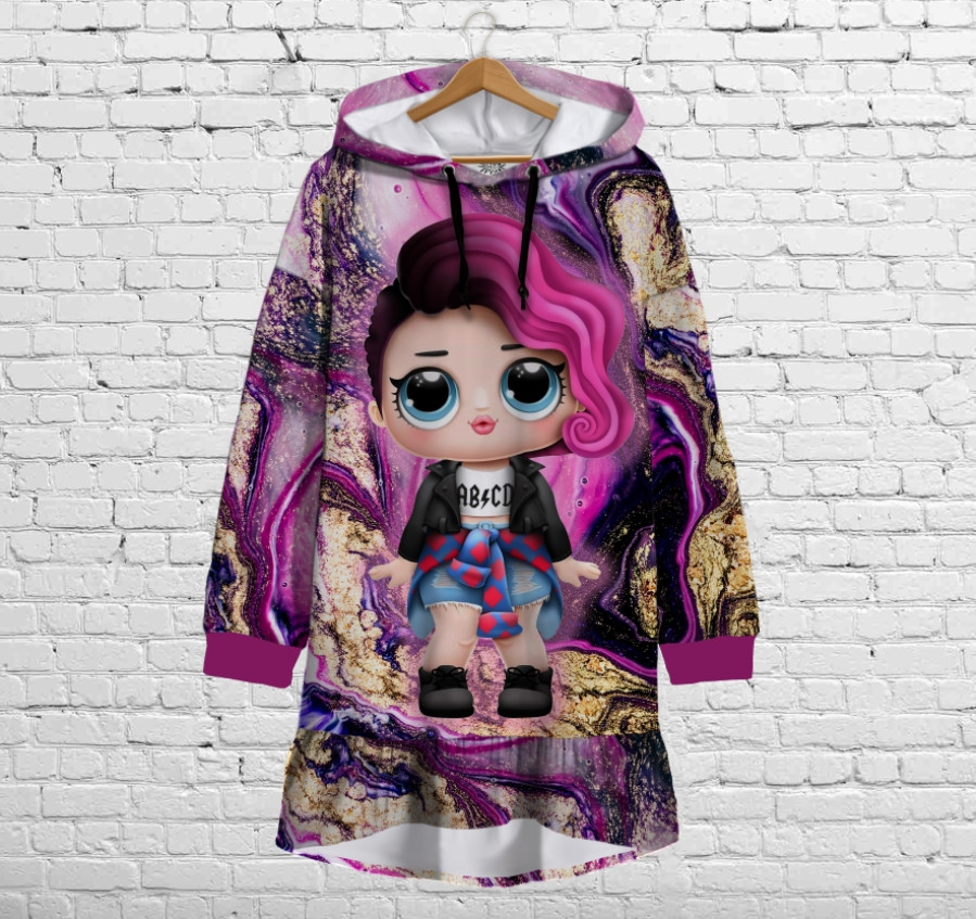 Сукня-худі з капюшоном і воланом Ляльки ЛОЛ. lol. Дитячі та дорослі розміри. ВСІ Розміри Преміум тканина
