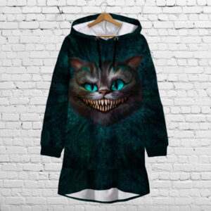 Сукня-худі з капюшоном і воланом Чеширський кіт усмішка Дитячі та дорослі розміри. ВСІ Розміри Преміум тканина