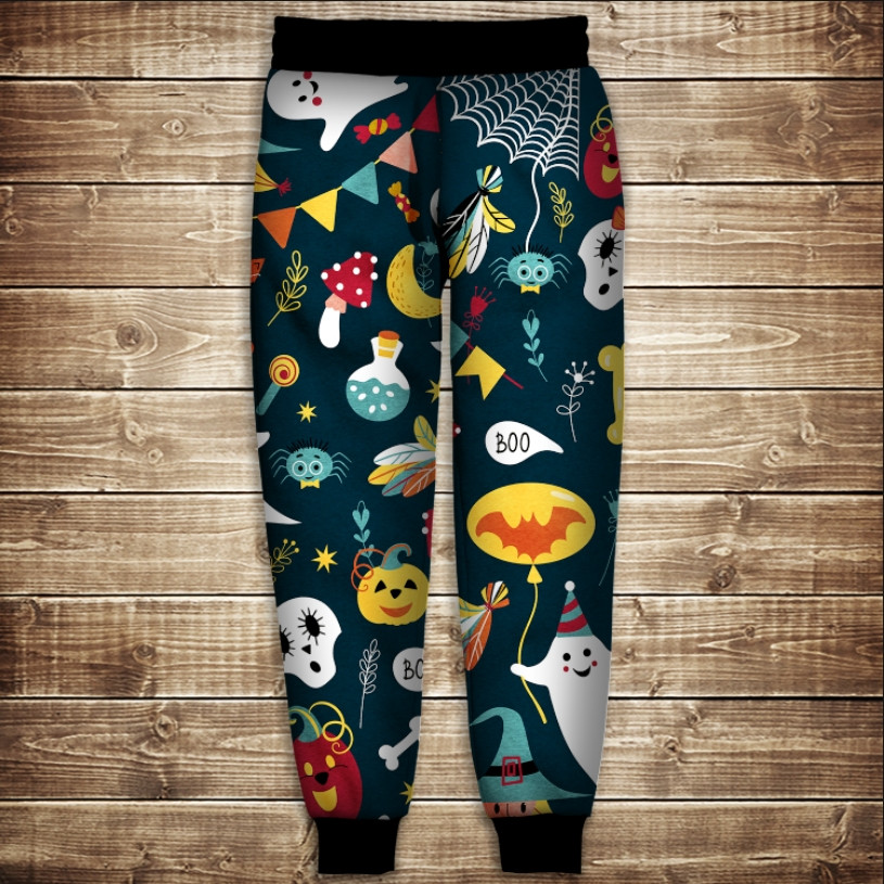 Штани з 3D принтом: геловін гарбуза та привиди ВСІ Розміри Преміум тканина