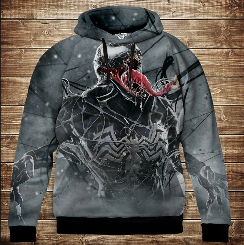 Толстовка з 3D принтом на тему: Веном VENOM. Дитячі та дорослі розміри ВСІ Розміри Преміум тканина