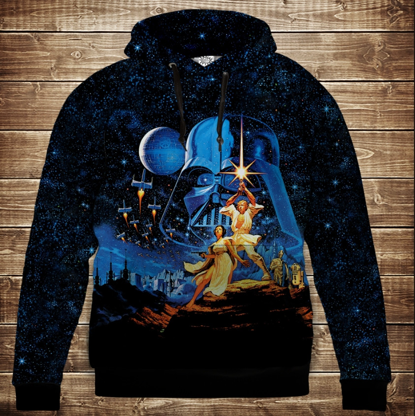 Толстовка з 3D принтом на тему: Зоряні війни Star Wars Дарт Вейдер Star Wars. Дитячі та дорослі розміри ВСІ Розміри Преміум