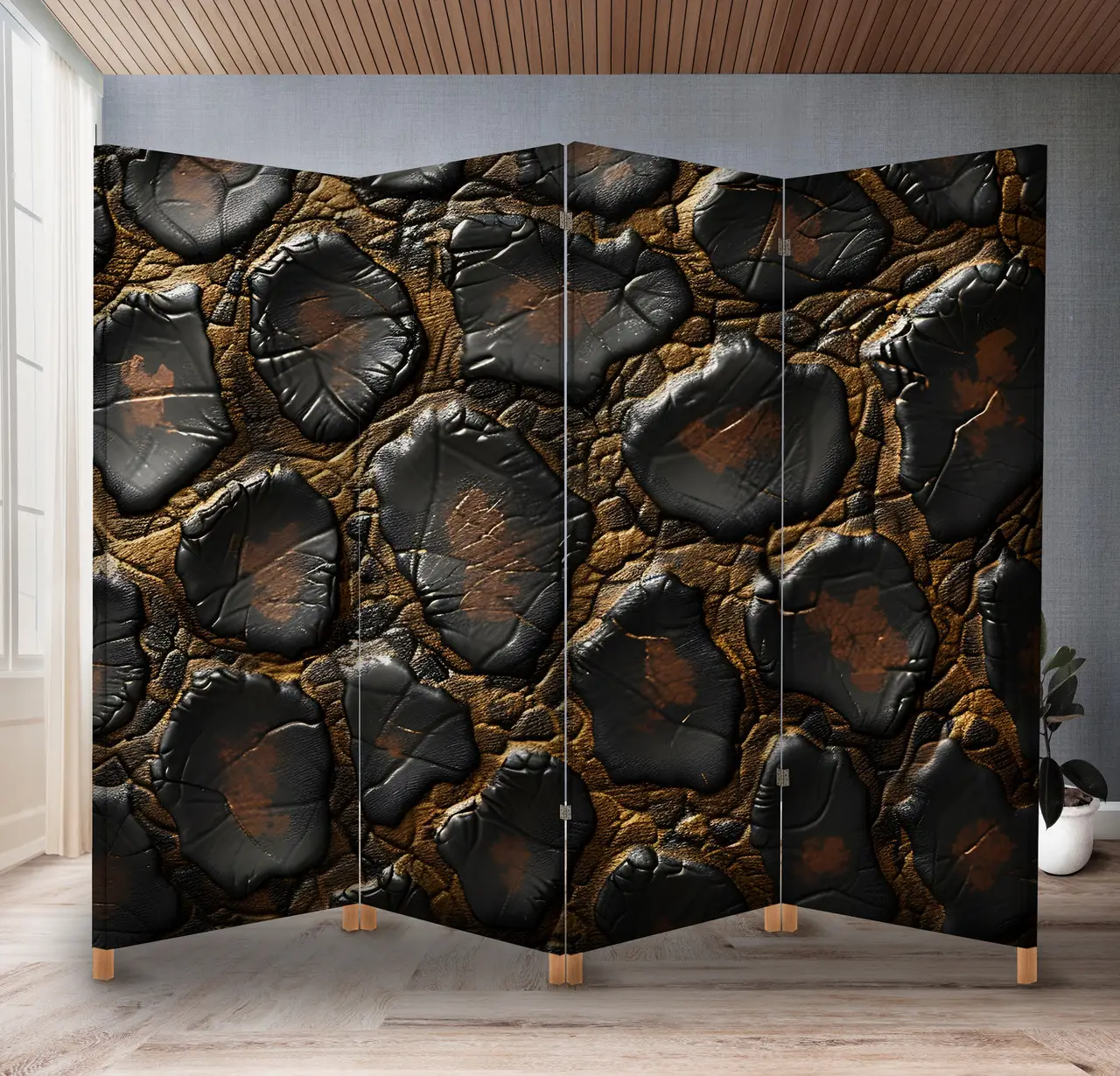 Декоративна ширма з принтом шкіри змії