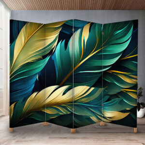 Декоративний екран-ширма з принтом абстрактного фону з візерунком пір'я