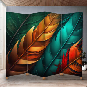 Декоративний екран-ширма з принтом абстрактного фону з візерунком пір'я