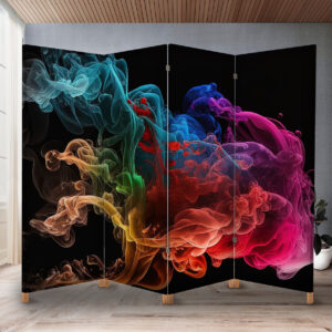 Декоративний екран-ширма з принтом генеративної барвистої димної хмари