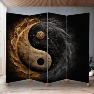 Декоративний екран-ширма з принтом символу інь-ян