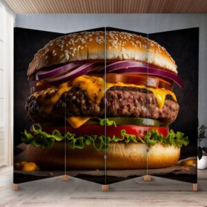 Декоративний екран-ширма з принтом бургера
