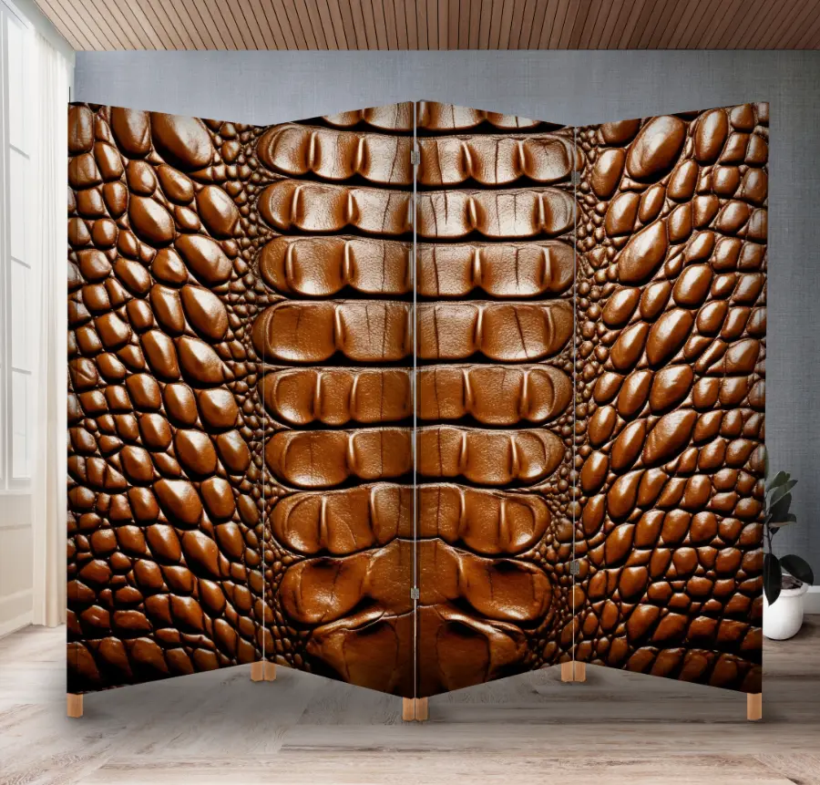 Декоративна ширма з принтом коричневої шкіри змії дракона