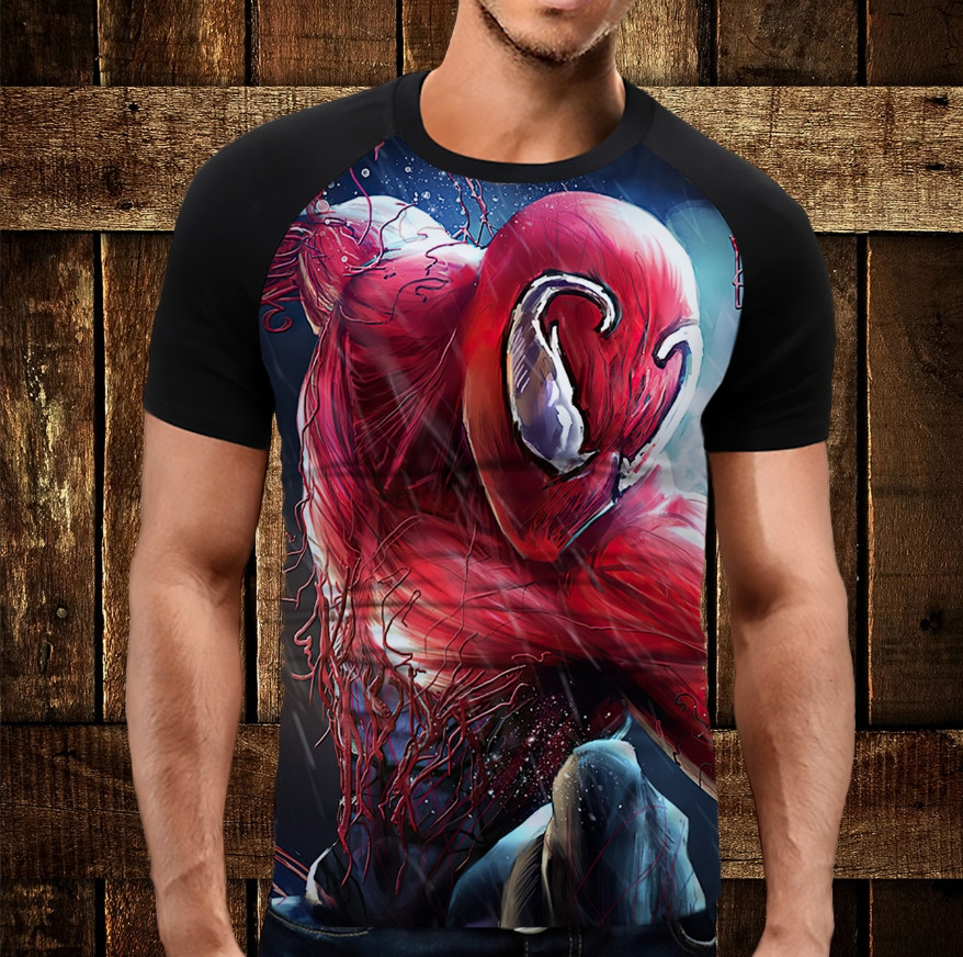 Футболка-реглан з 3D принтом Веном Спайдермен Venom Spiderman ВСІ Розміри Преміум тканина